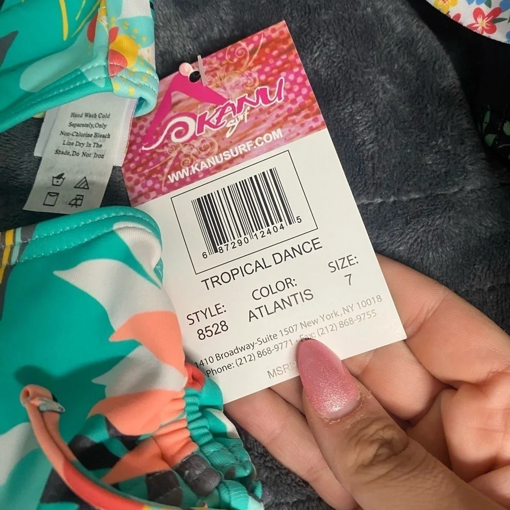 KANU surf multi colored bikini! Size 3T and size 7.
